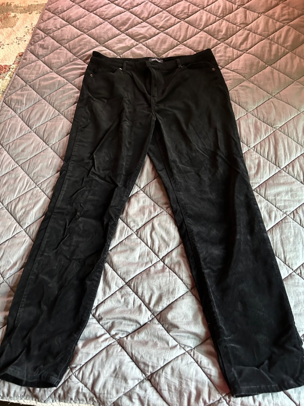 Well Worn Black Ankle-Length Soft Velour Jeans